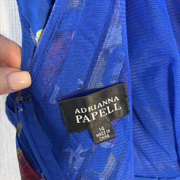 Floral Tiered Blue Sleeveless V-Neck Maxi Dress With Ruffled Layers & Multicolor - Picture 10 of 13